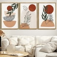 thumbnail image 1 of SHENIFY Large Boho Wall Art Prints Abstract Decor Mid Century Modern Geometric Canvas Prints Artwork - 24x36in3pcs Natural Framed, 1 of 7