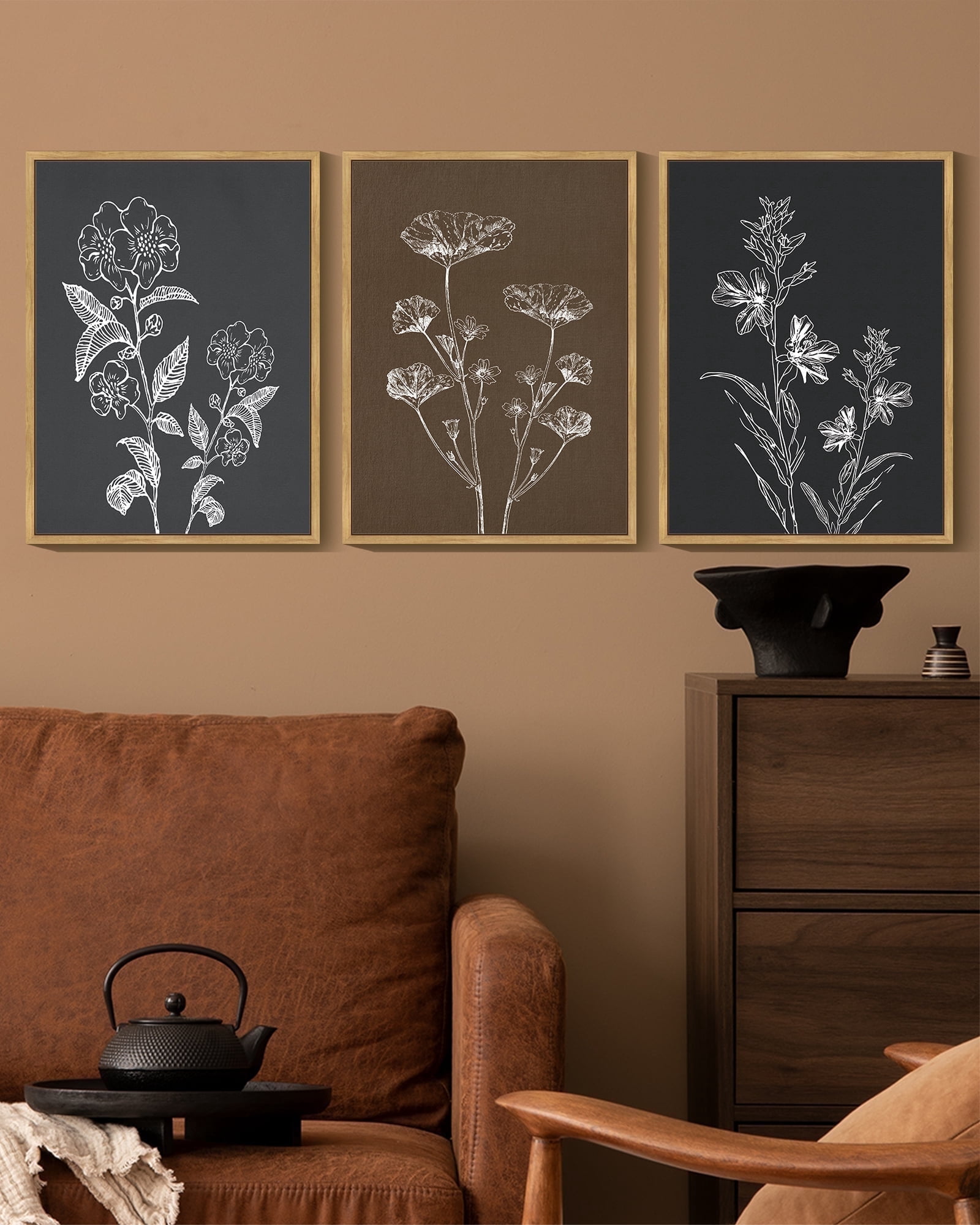 SHENIFY Vintage Flower Wall Art Retro Floral Wall Hanging Decor Rustic ...