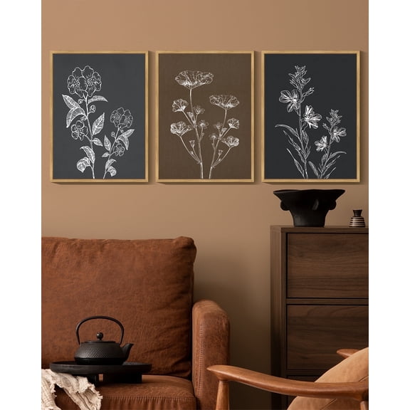 SHENIFY Vintage Flower Wall Art Retro Floral Wall Hanging Decor Rustic Farmhouse Colorful Botanical Prints Artwork for Office Dining Room Kitchen 11x14in3pcs Natural Framed