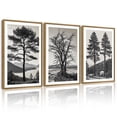 thumbnail image 1 of SHENIFY Vintage Tree Wall Art 16x24in3pcs Natural Framed Black and White Retro Antique Forest Drawings Nature Wilderness Sketch Wall Painting Modern Bedroom Decor, 1 of 7