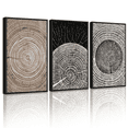 thumbnail image 1 of SHENIFY Vintage Wood Tree Rings Wall Art 16x24in3pcs Black Framed Farmhouse Rustic Canvas Paintings Living Room Bedroom Decor Nature Artwork, 1 of 5