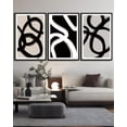 thumbnail image 1 of SHENIFY large 24x36in3pcs Black Framed Black Abstract Wall Art Decor Duotone Minimal Dark Brush Stroke Prints Shapes Illustrations Modern Art Decorative Ready To Hang, 1 of 5