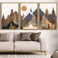thumbnail image 1 of SHENIFY large 24x36in3pcs Natural Framed Landscape Mountain Wall Art Set White Winter Sunrise Pine Tree Forest Nature Scenry Wilderness Farmhouse Rustic Modern Art Decorative for Living Room Bedroom, 1 of 6