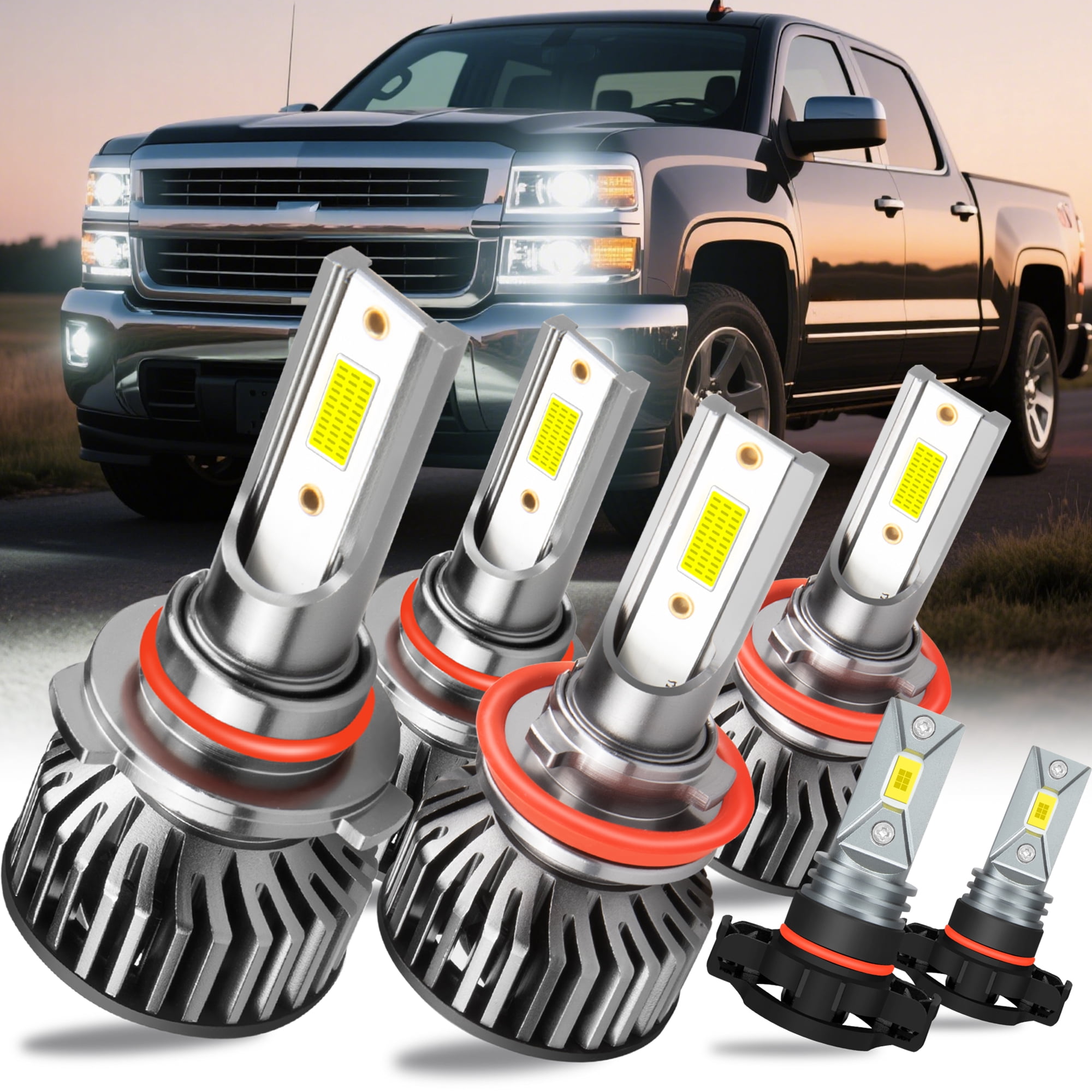 Ps24w Led SHENKENU Fit For Chevrolet Silverado 1500 2500 3500 HD (2007-2015) 9005 ...
