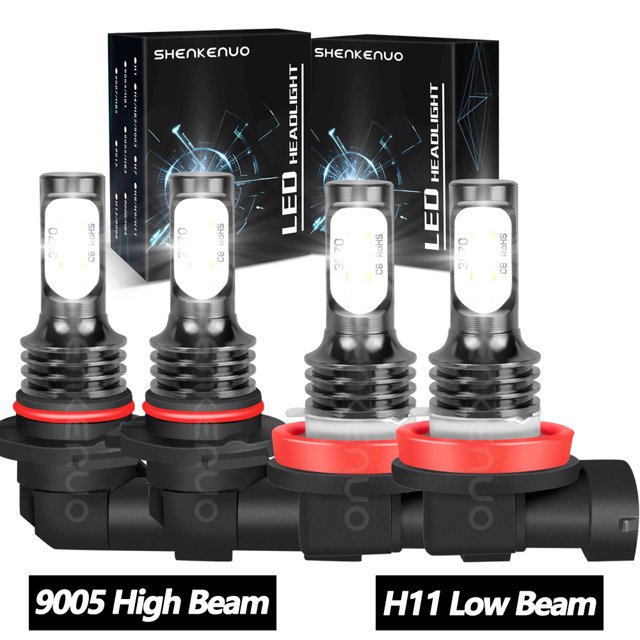 4-Pack 9005+9006 LED Headlight Bulbs For Honda Accord (1997-2015) - High/Low Beam Combo