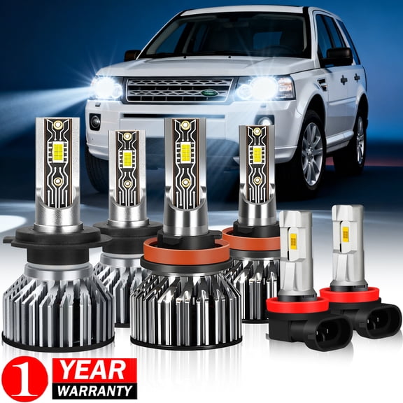 For Land Rover LR2 LR4 2010 2011 2012 2013 2014 2015 LED Headlight Fog Bulbs Kit