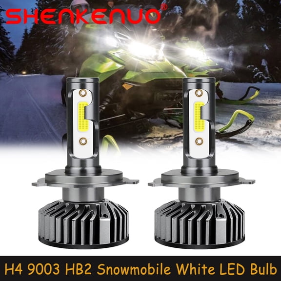 SHENKENUO 2X H4 Super LED Headlight for Polaris 800 2001 ReplAces 2870448 Snowmobile Bulbs,C33