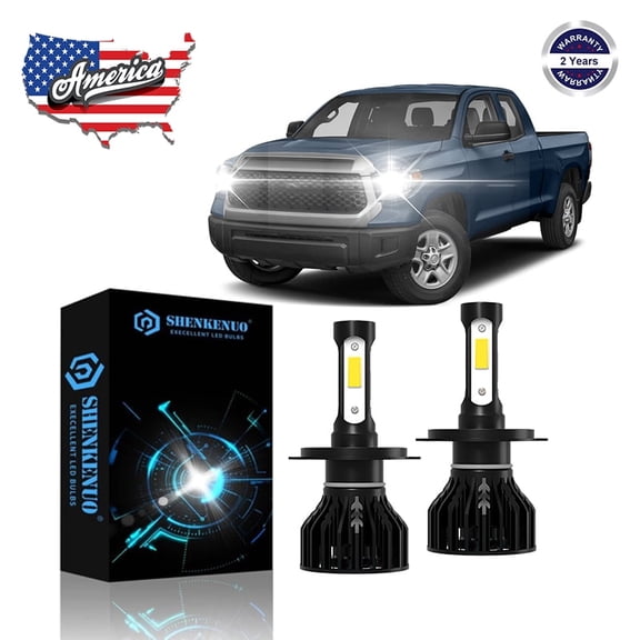 SHENKENUO 4-Side LED H4 9003 HB2 Headlight Kit 6000K White Light CREE COB High/Low Beam For Toyota Tundra 2003-2021