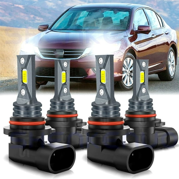 SHENKENUO 9005/9006 LED Headlight Bulbs White 6000K Automotive Bulb fits Honda Accord 2 Pack