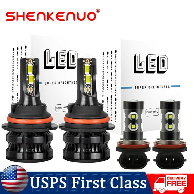 SHENKENUO 9007 HB5 Led Bulbs Bundle H11 LED Bulbs LED Fog Lights Bulb