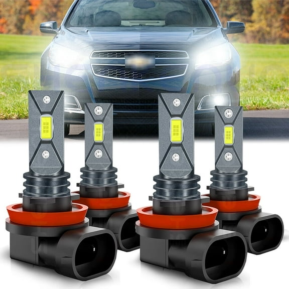 SHENKENUO Compatible for Chevy Malibu 2006-2012 H11 Led Headlight Bulb 10000LM Spuer Bright White