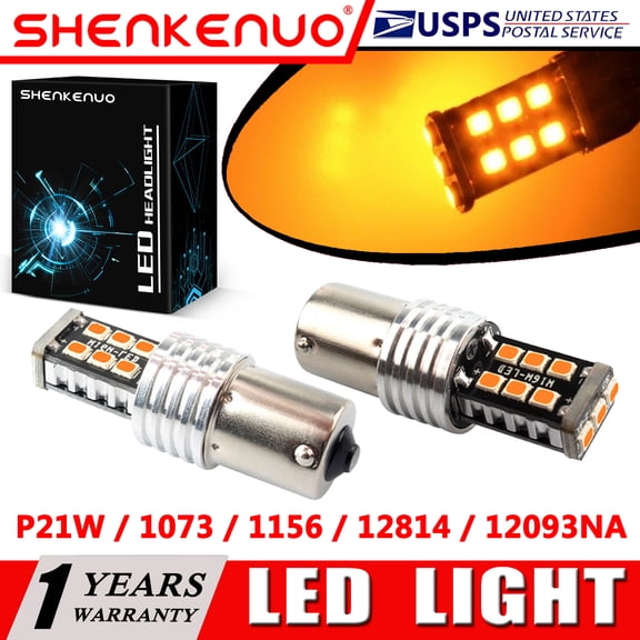 SHENKENUO For BMW F650 F650CS F650GS F650ST 2X 12814 1156 LED Front Rear Turn Signal Light,15SMD,Yellow,Pack of 2,C81