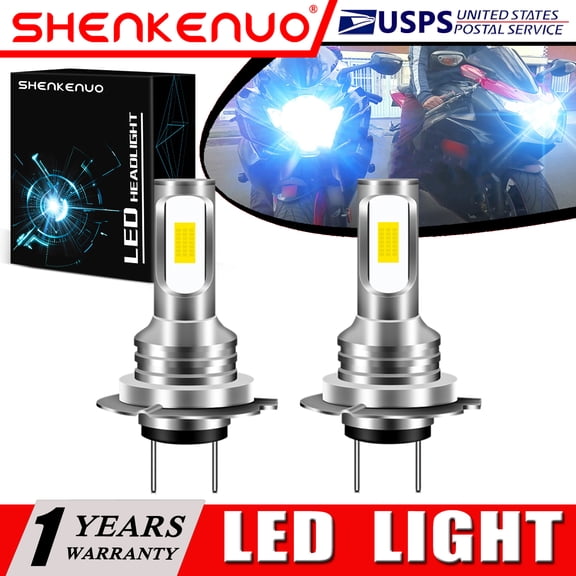 SHENKENUO For BMW F650GS F700GS F800GS F800GT 2X H7 LED Headlights Bulb 8000K Ice Blue YTL,Pack of 2,C34