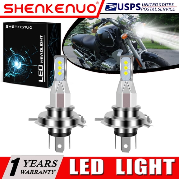 SHENKENUO For BMW R100 R1100GS R1100R 2X 9003 H4 LED Headlights Bulbs 55W High Power White,Pack of 2,C153
