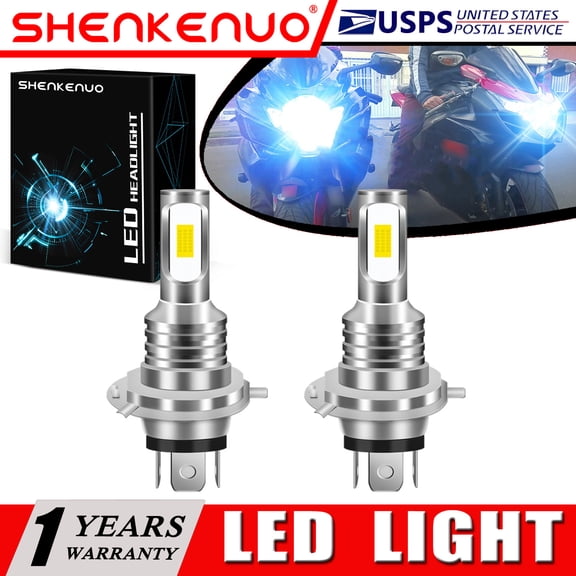 SHENKENUO For BMW R60/6/7 R75/6/7 R90/6 2X 9003 H4 LED Headlights Bulbs 8000K Ice Blue YTL,Pack of 2,C60