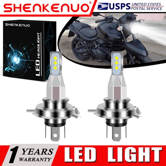 SHENKENUO For BMW R850C R850R - 2X 9003 H4 LED Headlights Bulbs 55W High Power 6000K White,Pack of 2,C69