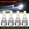 thumbnail image 1 of SHENKENUO For Chevy C/K Pickup Silverado Suburban Tahoe 1994-1998 - Combo LED Headlights Bulbs High Low Beam,9005+9006,6000K White,Pack of 4,C04, 1 of 14