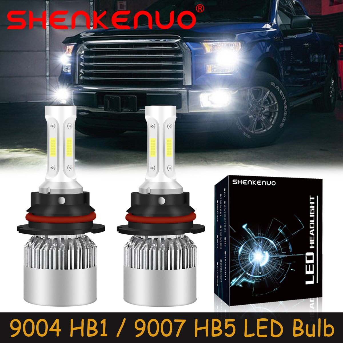 led headlight bulbs for ford 2002-2005, 9007/hb5 high/low beam