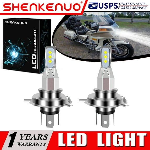 SHENKENUO For Honda Goldwing 1200 GL1200 GL1200A GL1200I GL1200L 9003 LED Headlights Bulbs,Pack of 2,C53
