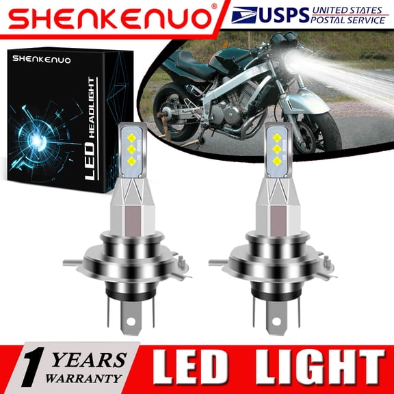 SHENKENUO For Honda Hawk GT 650 NT650 1988-1991 2X 9003 H4 LED Headlights Bulb 6000K White,Pack of 2,C136