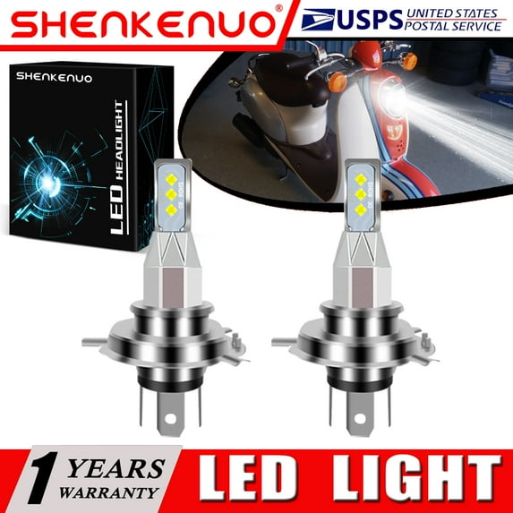 SHENKENUO For Honda Metropolitan CHF50 NCH50 NCW50 - 2X HS1 9003 LED Headlights Bulb White,Pack of 2,C52