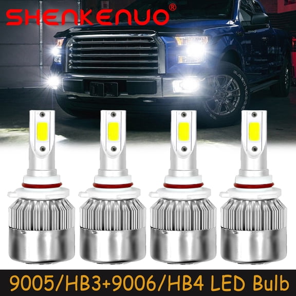 SHENKENUO For International Truck Pro Star Prostar 2008-2016 - Combo LED Headlights Bulbs High Low Beam,9005+9006,6000K White,Pack of 4,C02