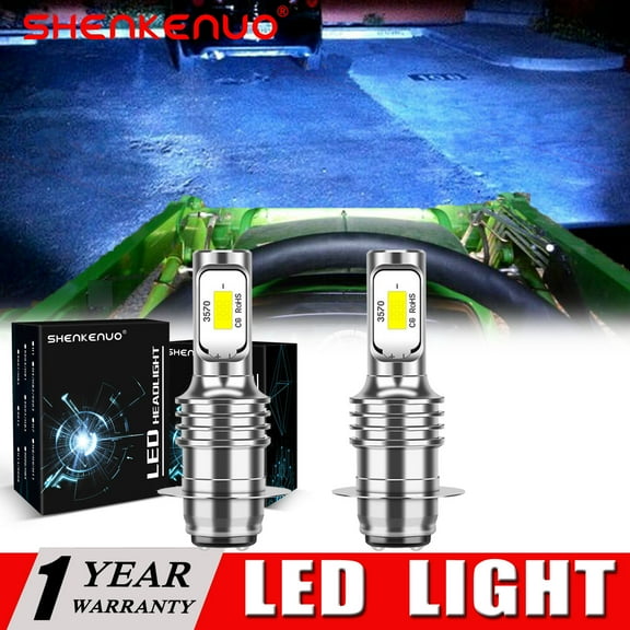 SHENKENUO For Kubota L4200 L4310 L4330 L4400 headlight for 34070-99010,SUPER BRIGHT LED light bulbs,8000K Ice Blue,Pack of 2,C0137
