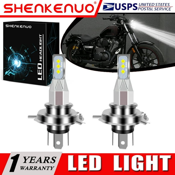 SHENKENUO For Raider XV1900 Virago XV920 Bolt XVS950 Venture XVZ1200 2X 9003 LED Headlight,Pack of 2,C14