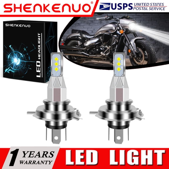 SHENKENUO For Suzuki Boulevard M50 M90 M95 S40 S50 S83 2X LED Headlight Bulb 9003 H4 White,Pack of 2,C07