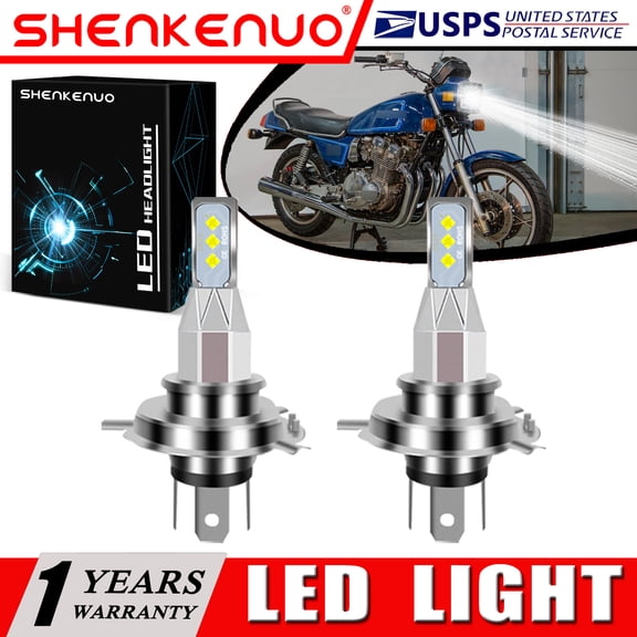 SHENKENUO For Suzuki GS750 GS1000 GS1100 series 2X 9003 H4 LED Headlights Bulb 6000K White,Pack of 2,C09