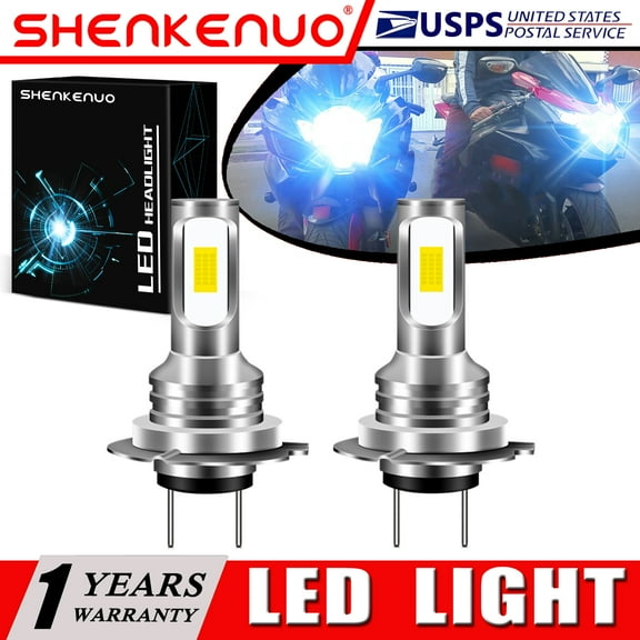 SHENKENUO For Yamaha YZF R1 R3 R6 R6S 2X H7 Combo LED Headlights Bulbs 8000K Ice Blue YTL,Pack of 2,C21