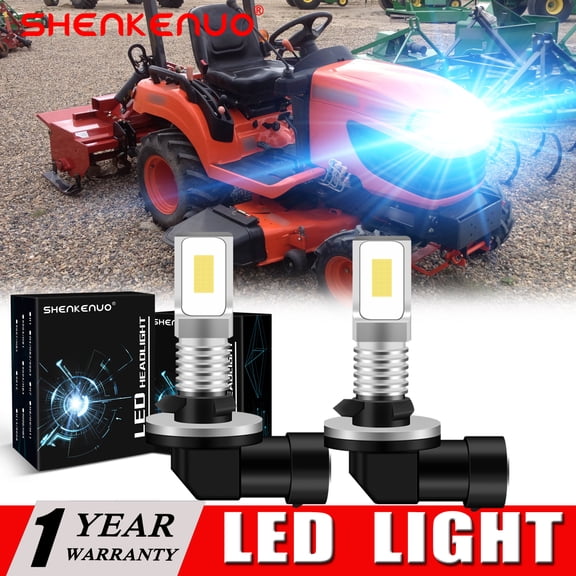SHENKENUO LED Headlight 2 Bulbs For Kubota RTV1140 RTV900 many models side by side,8000K Ice Blue,Pack of 2,C58