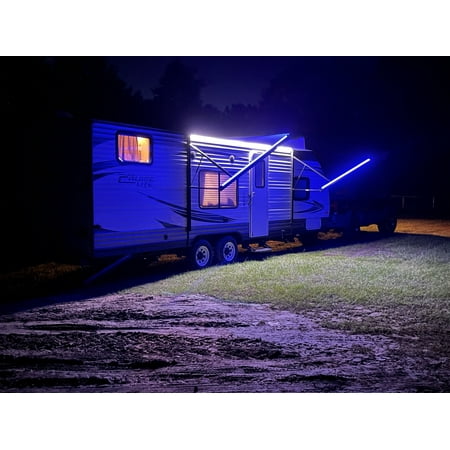 SHENKENUO RV LED Camper Awning Lights, Blue, 5m, 5 Pack