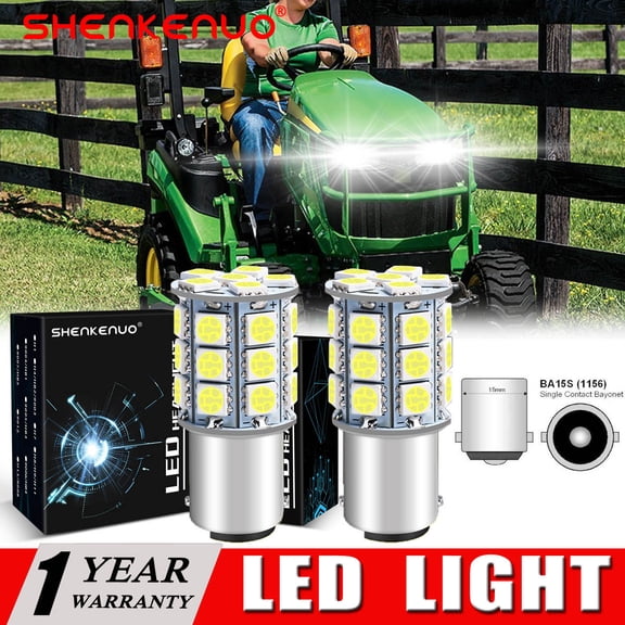 SHENKENUO SUPER BRIGHT LED light bulbs For Deere 100 110 120 125 D130 D140 D150-D170 AD2062R,6000k White,Pack of 2
