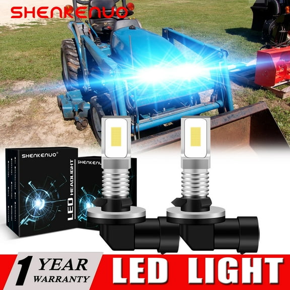 SHENKENUO US Seller 2 LED light bulbs for New Holland Skid Steer 1925, 8670, 8770,8000K Ice Blue,Pack of 2,C14