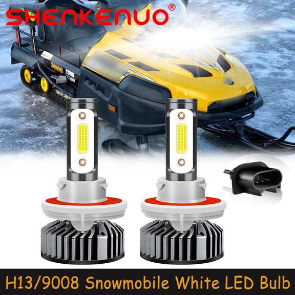 SHENKENUO for Ski Doo Summit Gen 4 850 2017-2019 9008 H13 Bright LED Headlight 2 Bulbs Kit,C21