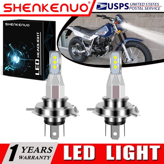 SHENKENUO for Yamaha TW200 1987-2017 2X HS1 9003 LED Headlights Bulbs 55W High Power White,Pack of 2,C104