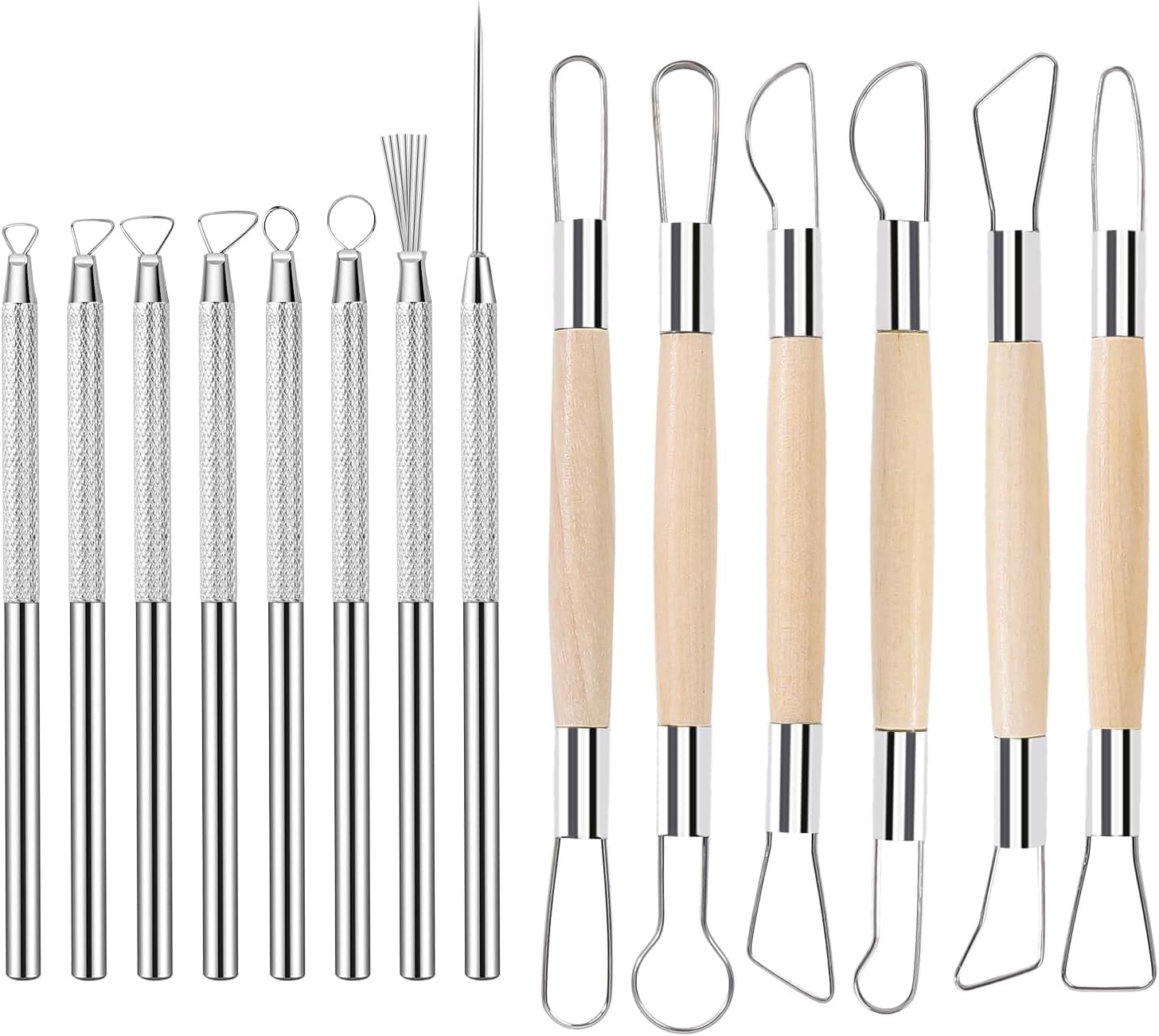 SHENOMAD 14PCS Clay Tools Kit Pottery Modeling Ceramics Polymer Set for Air Dry Carving Molding Crafting Beginners