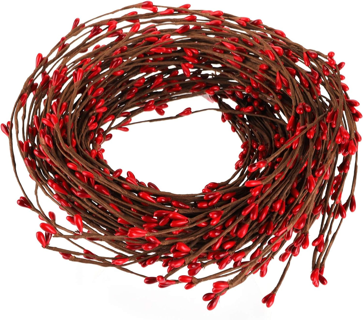 SHENSHA 128 Feet 60 PCS Red Pip Berry Garland, Ply Pip Berry Garland for Christmas Craft Decor or Celebrations Embellishing