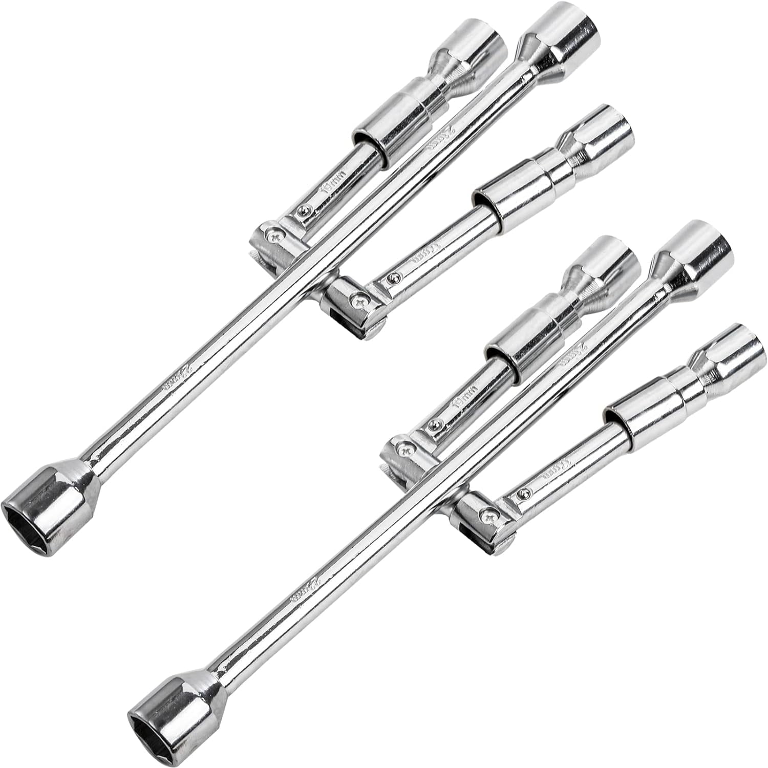IEMIEBSHA 2 Pack 14 Inches Universal Folding Lug Wrench, 4Way Foldable