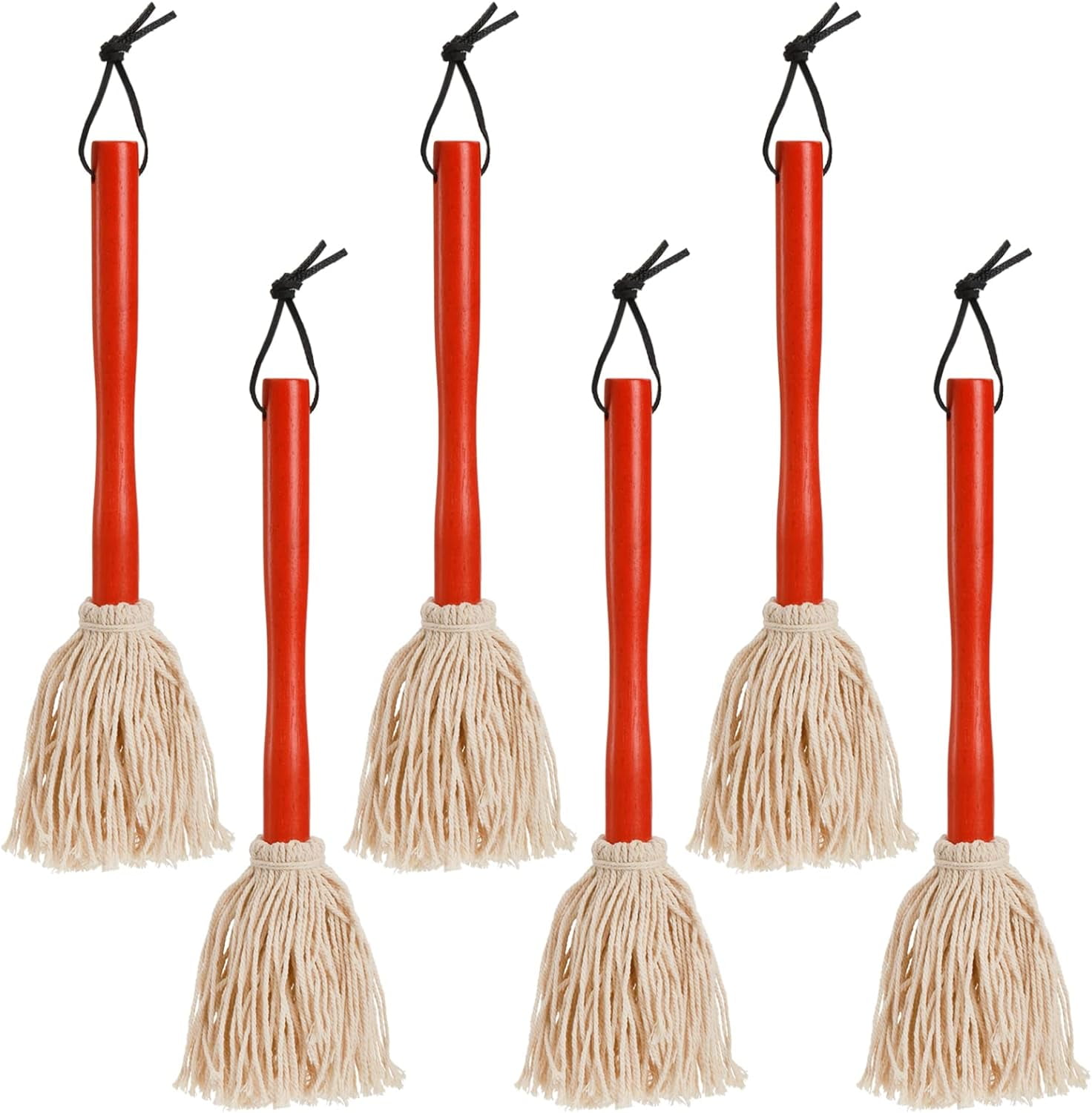 SHENSHA 6 Pack 12" BBQ Sauce Basting Mops, Roasting or Grilling Basting