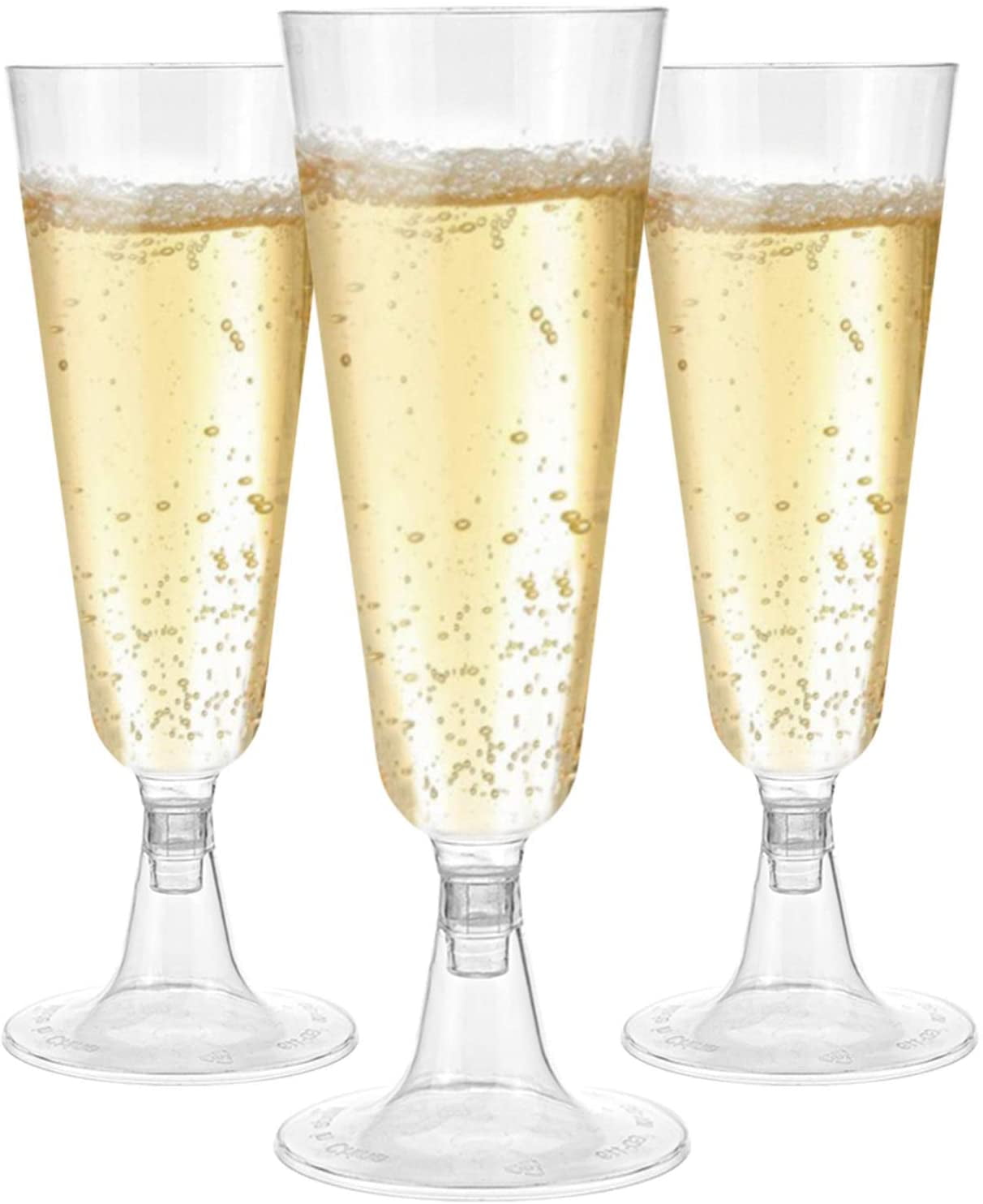 IEMIEBSHA 60 Pack Champagne Flutes, 5oz Disposable Clear Plastic