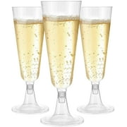 IEMIEBSHA 60 Pack Champagne Flutes, 5oz Disposable Clear Plastic Champagne Glasses, Toasting Flute Set for Mimosas, Bloody Mary's, Wine Glasses, Sodas, Cocktail Cups, Parfaits, Sundaes etc