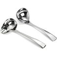 SHENSHA Set of 2 Gravy Spoon Small Ladle 7 Inch Sauce Drizzle Spoon with Spout, 18/10 Stainless