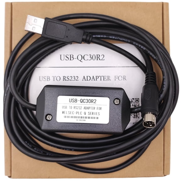 SHENYANG USB-QC30R2 USB Programming Cable for Mitsubishi USB-QC30R2 Q Series RS232 Programming Cable, Adaptive Baud Rate, 6 FT.