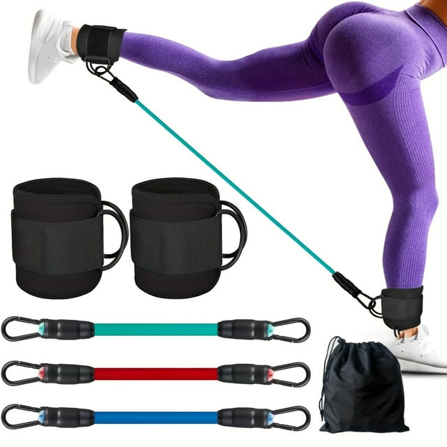 SHENZHENHFUKJ Set of 6 Durable Ankle Resistance Bands for Enhanced Leg