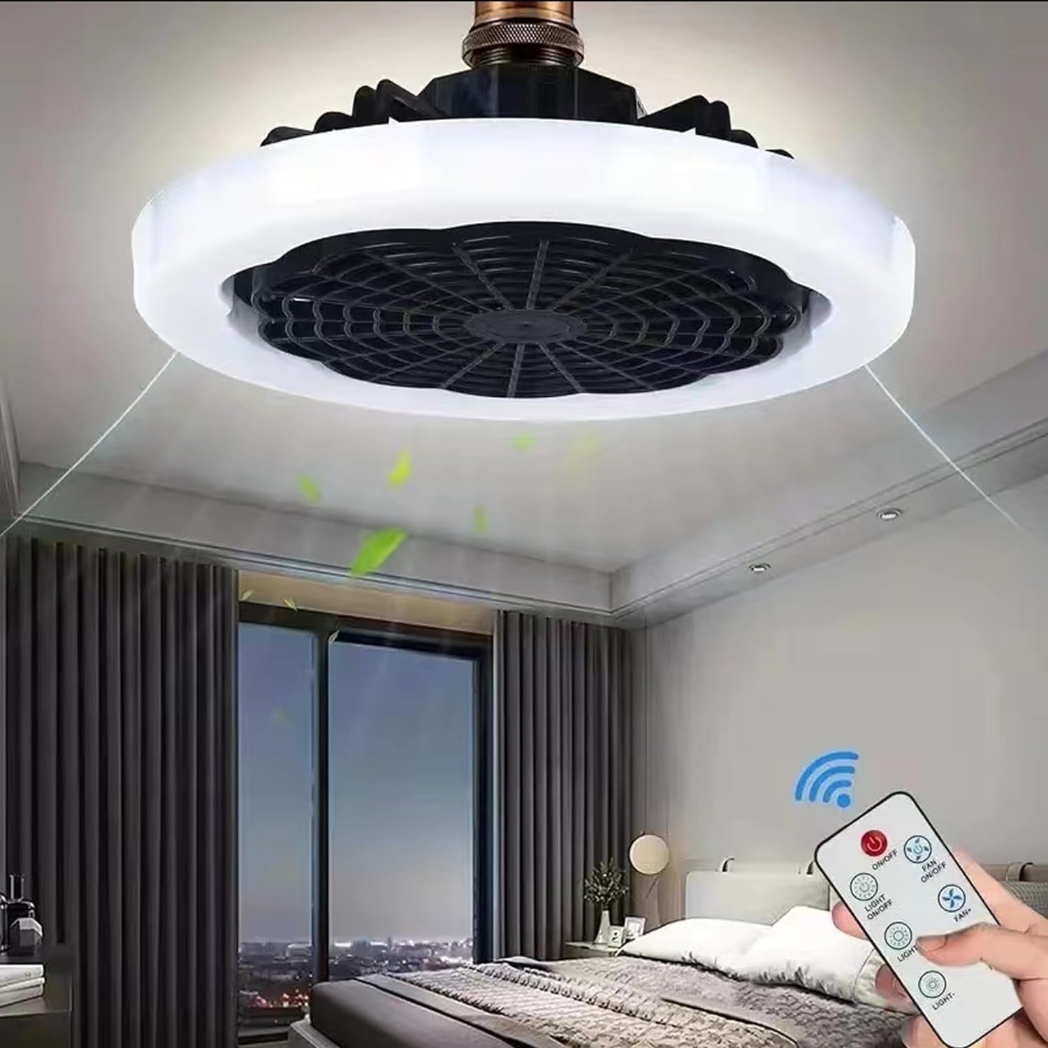 SHENZHHONGCYC Beautiful Colorful Ceiling Fan Light Remote Control 20.5