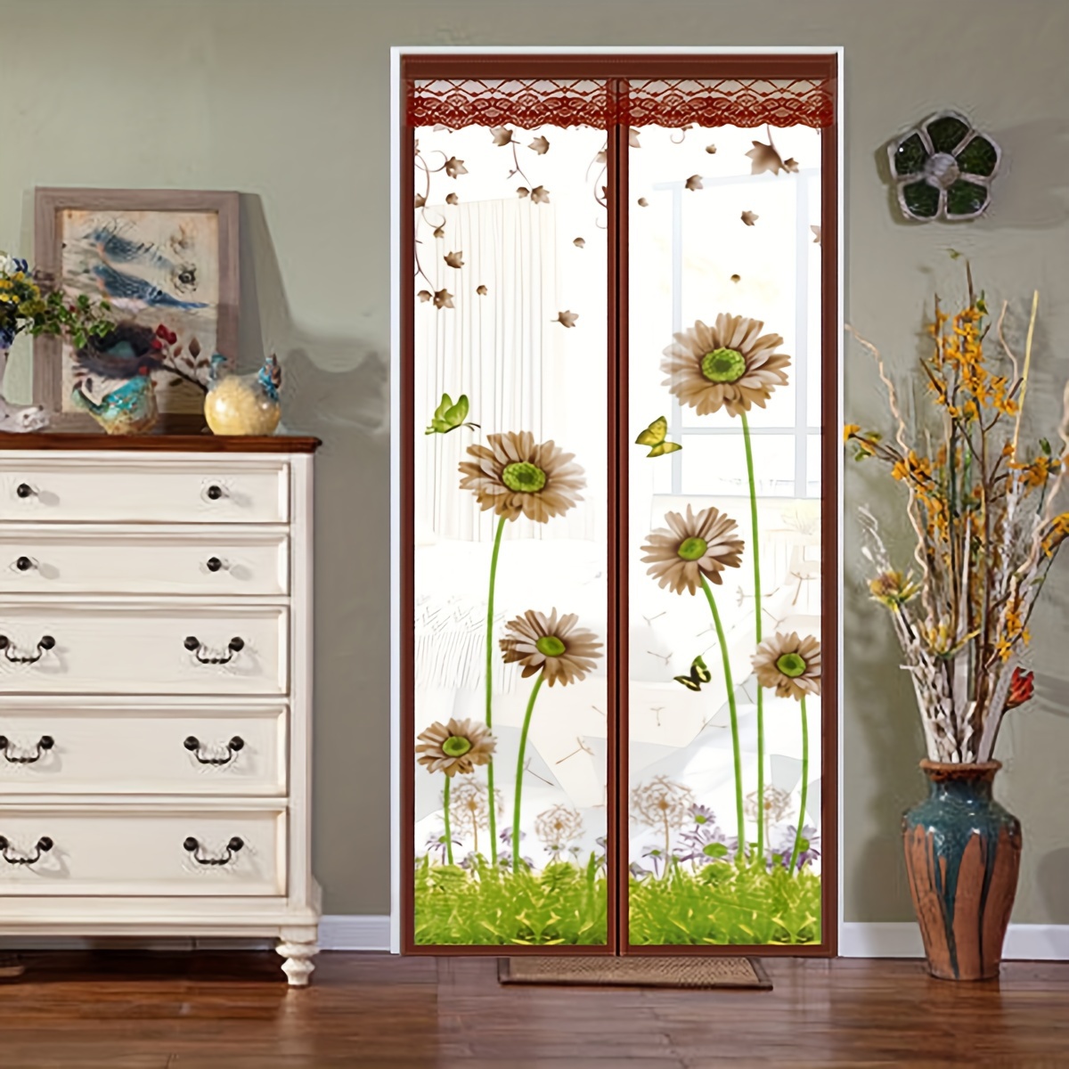 SHENZHYIQIMR Versatile Soft MosquitoProof Door Curtain NoInstall