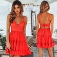 thumbnail image 1 of SHEOWO Boho Plus Size Dress for Women Halter Neck Solid Color Womens Summer Dresses Sleeveless Loose Belted Tunic Above-Knee Mini Dress, 1 of 5