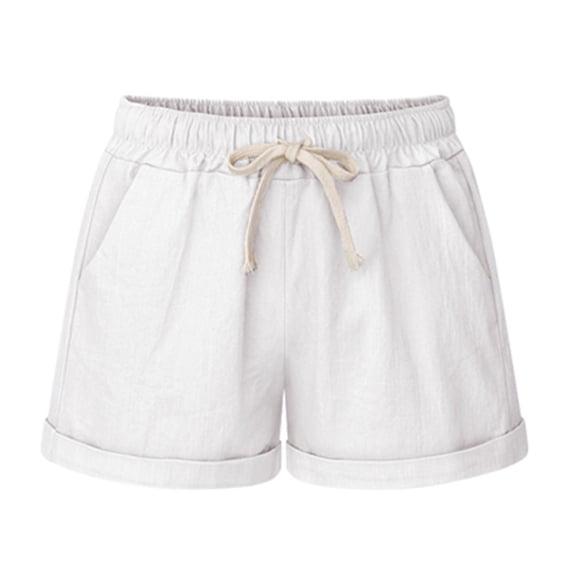 SHEOWO Plus Size A-Line Pants Ladies Elastic Waist Bermuda Shorts Shorts Pocket Short Sports Beach Shorts